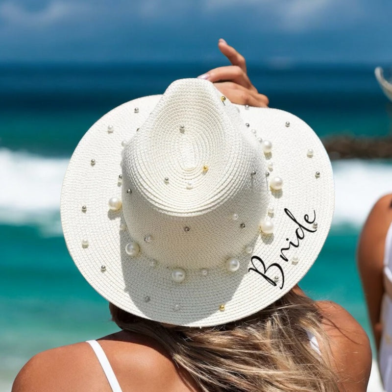 Bride Squad Pearls Sun Hat