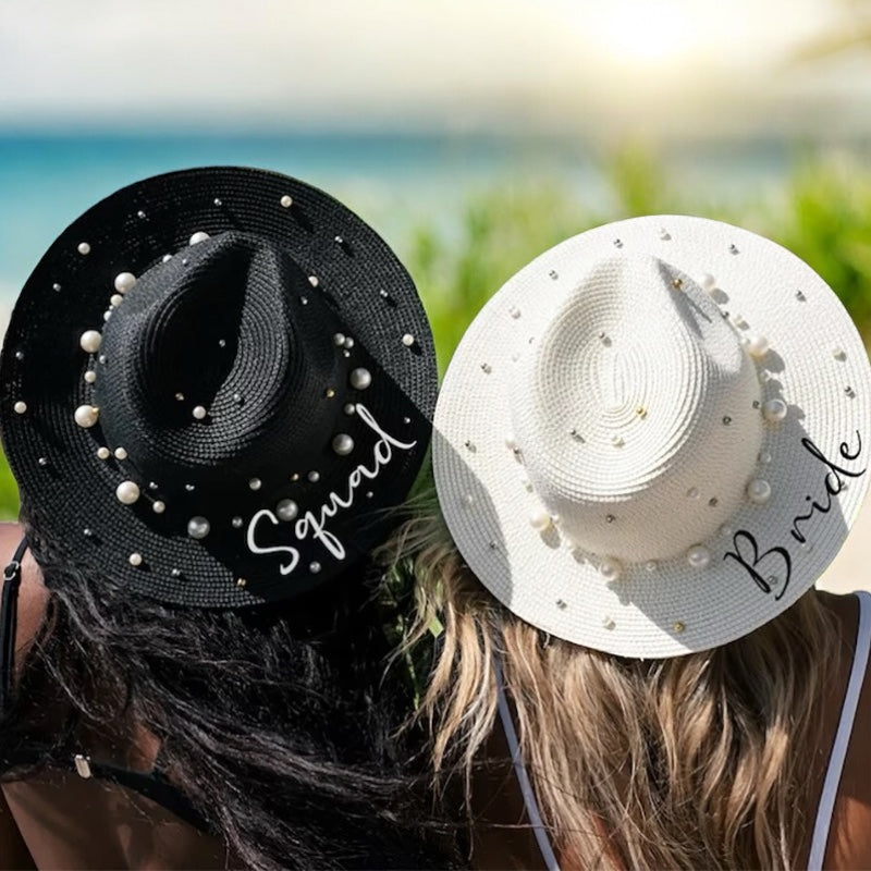 Bride Squad Pearls Sun Hat