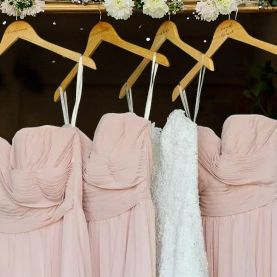 Bride, Groom, Maid of Honour and Bridesmaid Hangers